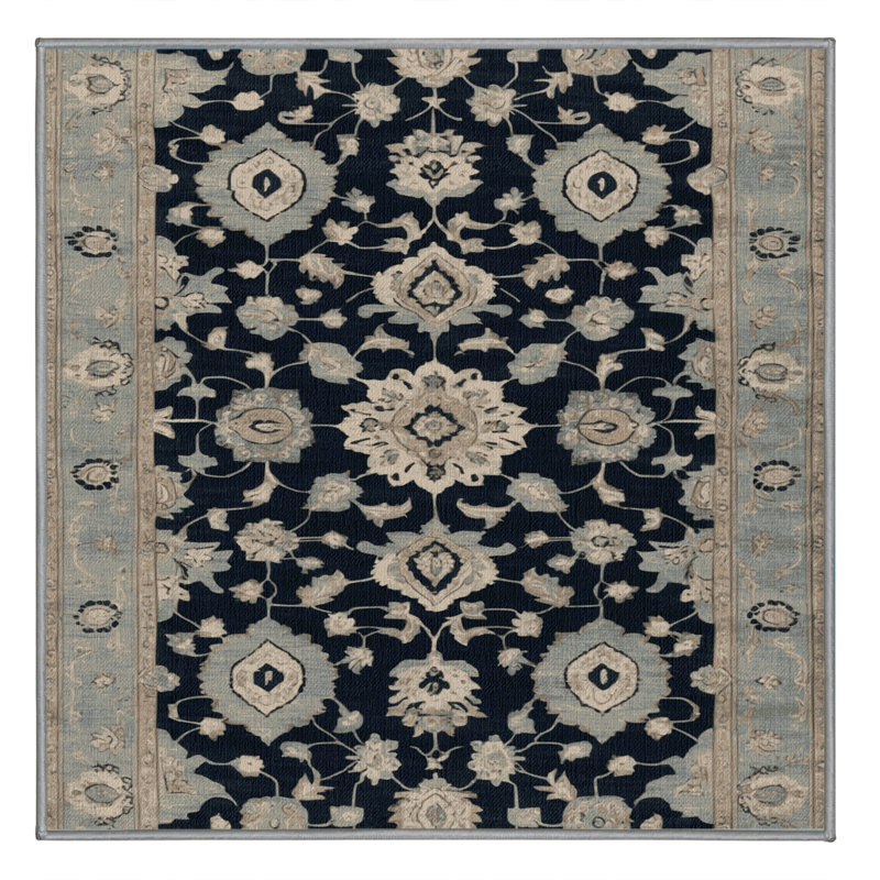 Tapis gris lavable à la machine, Carré 7 pi
