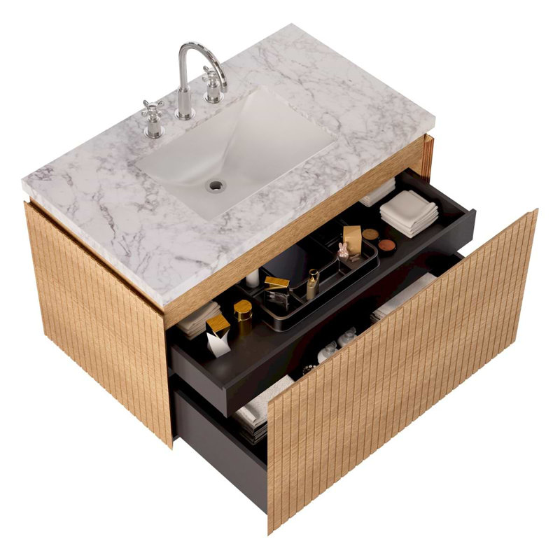 Melrose Single Vanity, White, White Ash, 36"