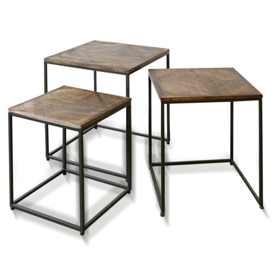 Amaliya 18" 3-Piece Solid Wood Nesting Tables