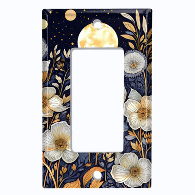 Couvercle de plaque d'interrupteur en métal; Fauteuil à bascule GFI 1 taille US standard - Jardin céleste éclairé par la lune
