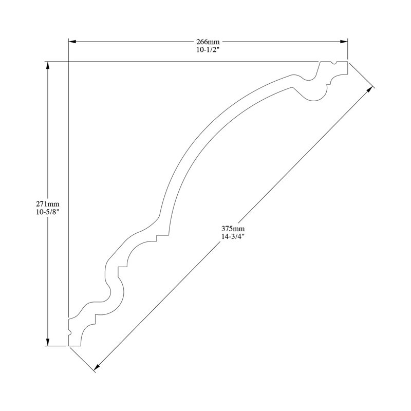 ORAC DECOR 10-1/2 in. x 10-5/8 in. x 78-3/4 in. Primed White Plain Polyurethane Crown Moulding