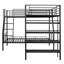 Lit superposé en L et lit mezzanine avec quatre tablettes intégrées