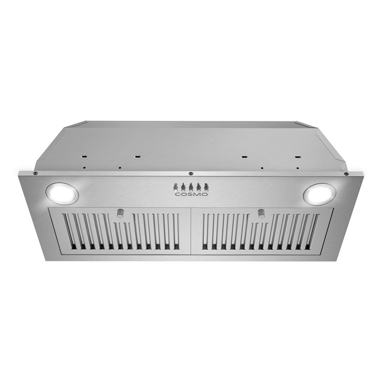 Cosmo 30 in. Lumin Collection Ducted Insert Range Hood, Button Controls, LED Lights, Permanent Filters, Stainless Steel