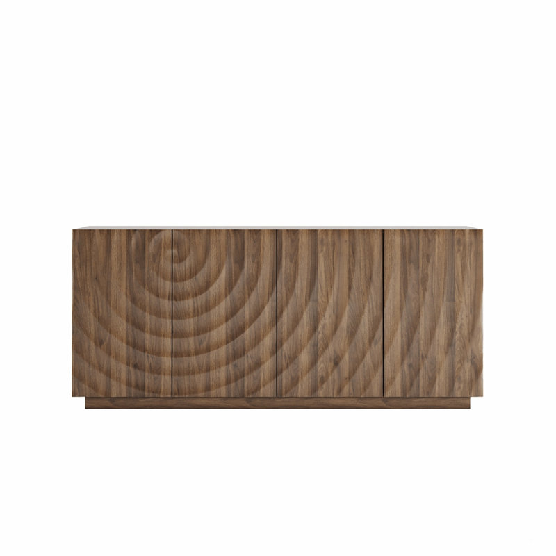 Buffet 4 portes avec rangement, Noyer