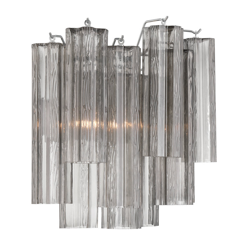 Hardman 2 Light Aged Brass Sconce, Chrome, Black