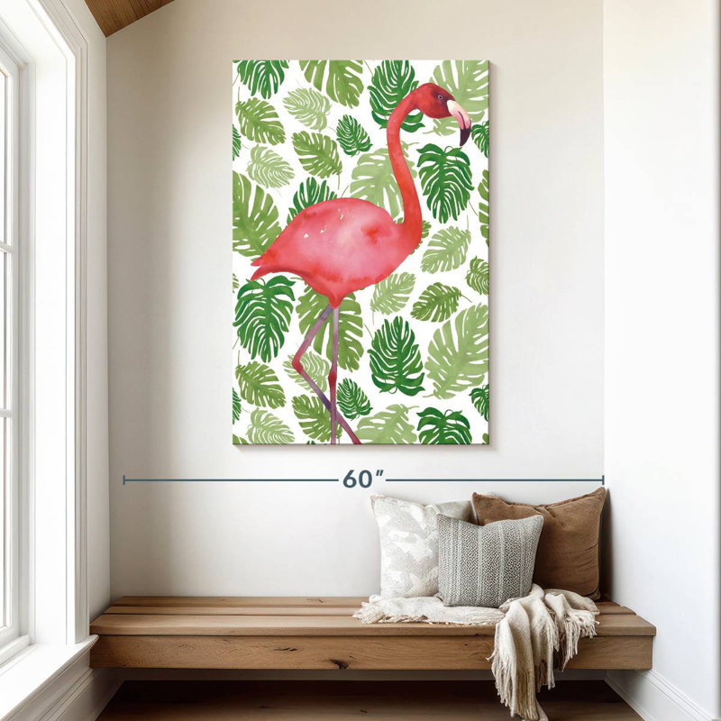Brampt Tropical Flamingo I, 48" H x 32" W