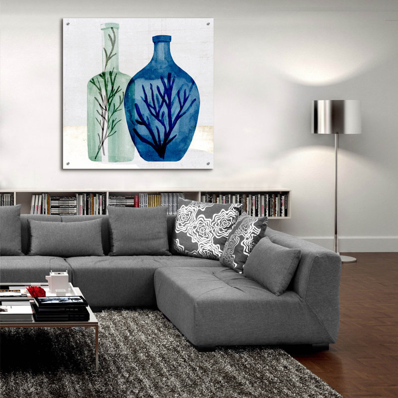 «Laura Gibson _sea Glass Vase 1» par Annie Warren, art mural en verre acrylique, 36 po x 36 po, H 36 po x l 36 po