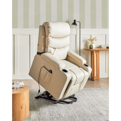 Electric Recliner Chair ETER Faux Leather Black