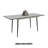 47" Expandable To 63" Inch MDF Square White Marble Patterned Dining Table, Modern Industrial Kitchen And Dining Table, Equipped With Tapered Black Metal Legs
