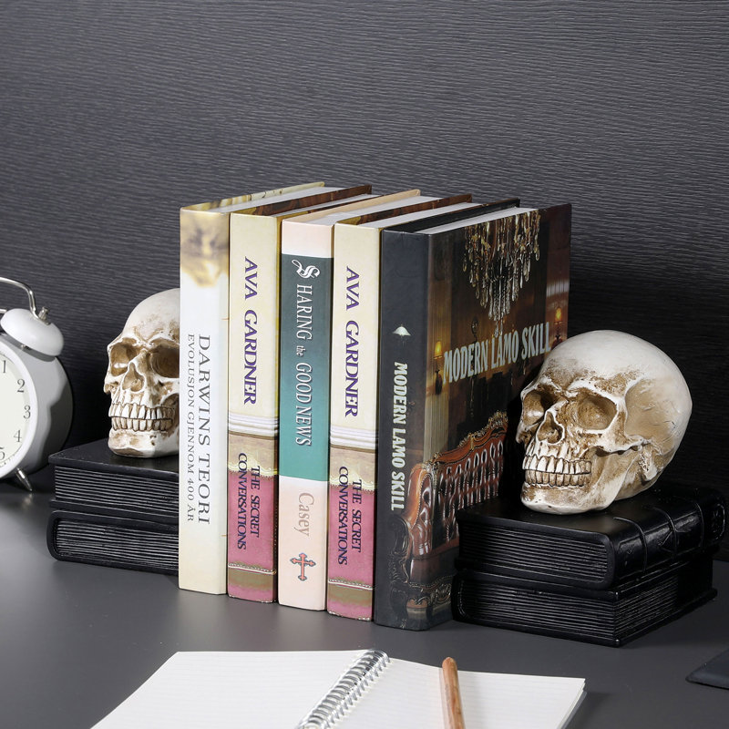Serre-livres Halloween crâne gothique