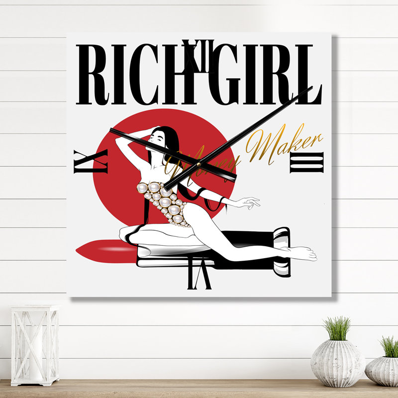 Horloge murale «Girl in Swimsuit with Pomade», Très grand