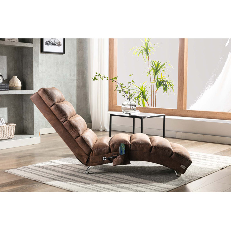 Chaise longue rembourrée Laquasia, Lin brun