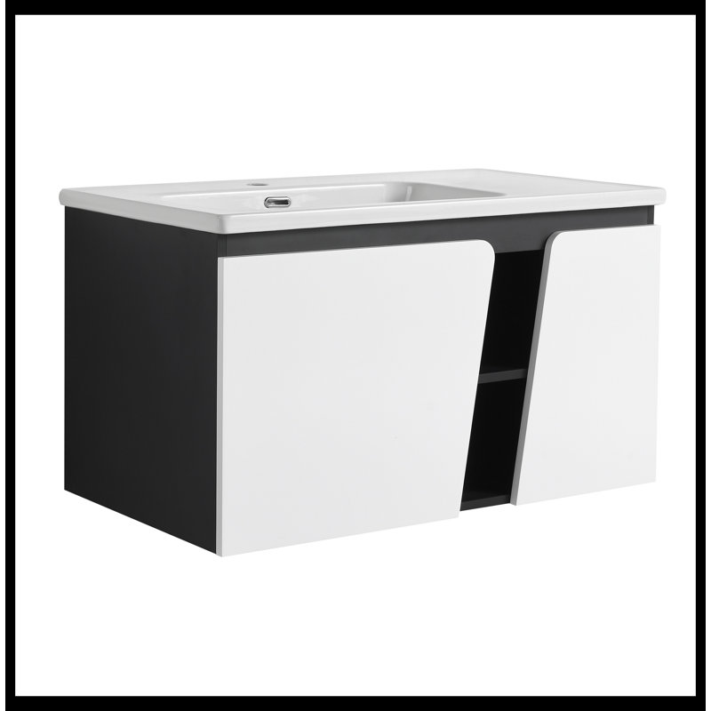 Ensemble de meuble-lavabo simple 35,60 po avec plateau en céramique Canberra