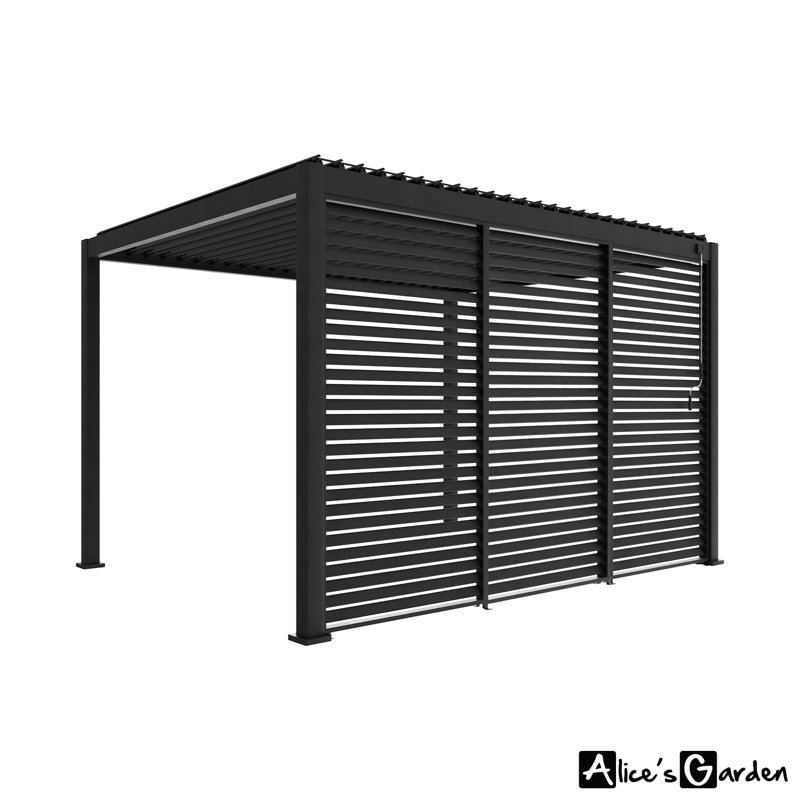 Nasaria 3x4m Louvered aluminium pergola + 3 shutters 130cm