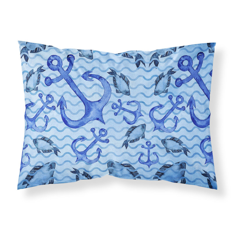 Taie d’oreiller de poisson et ancrages pour aquarelle de plage