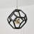 24" W x 28" H 4-Light Geometric Orb Pendant in Matte Brass with Handcrafted Mango Wood Hand-painted Flat Black-124328642