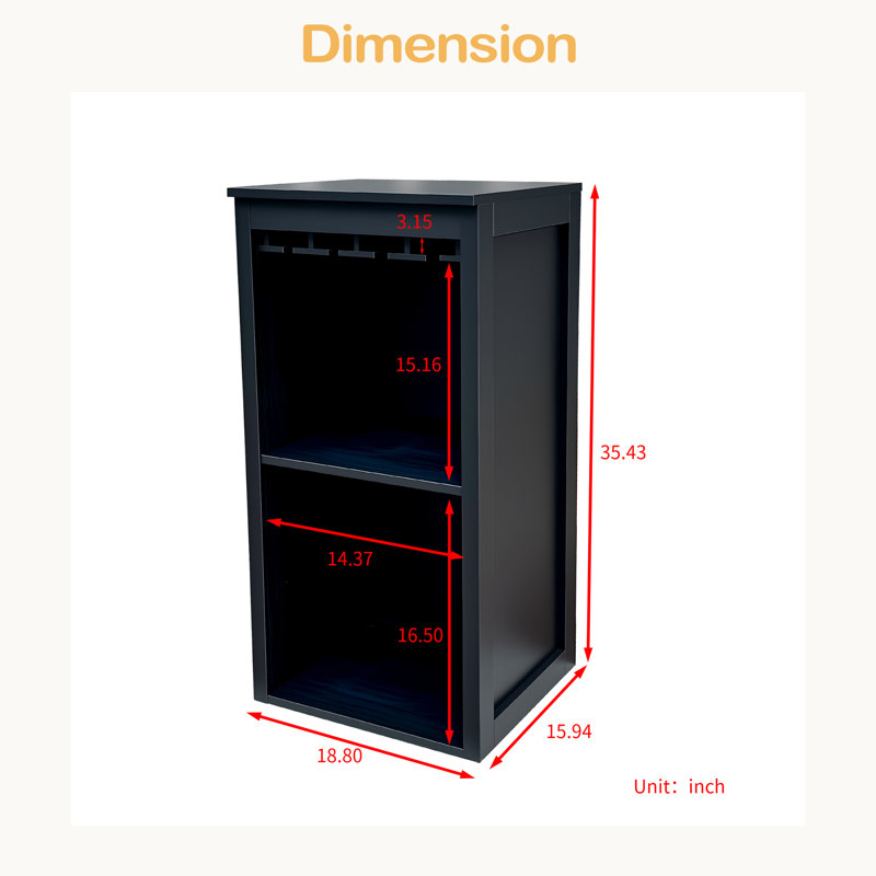 Modular Wine Bar Cabinet With Storage Shelves With Hutch For Dining Room