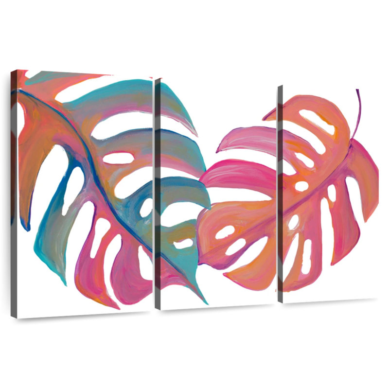 Harnek, feuilles de palmier colorées III, H 32 po x l 50 po