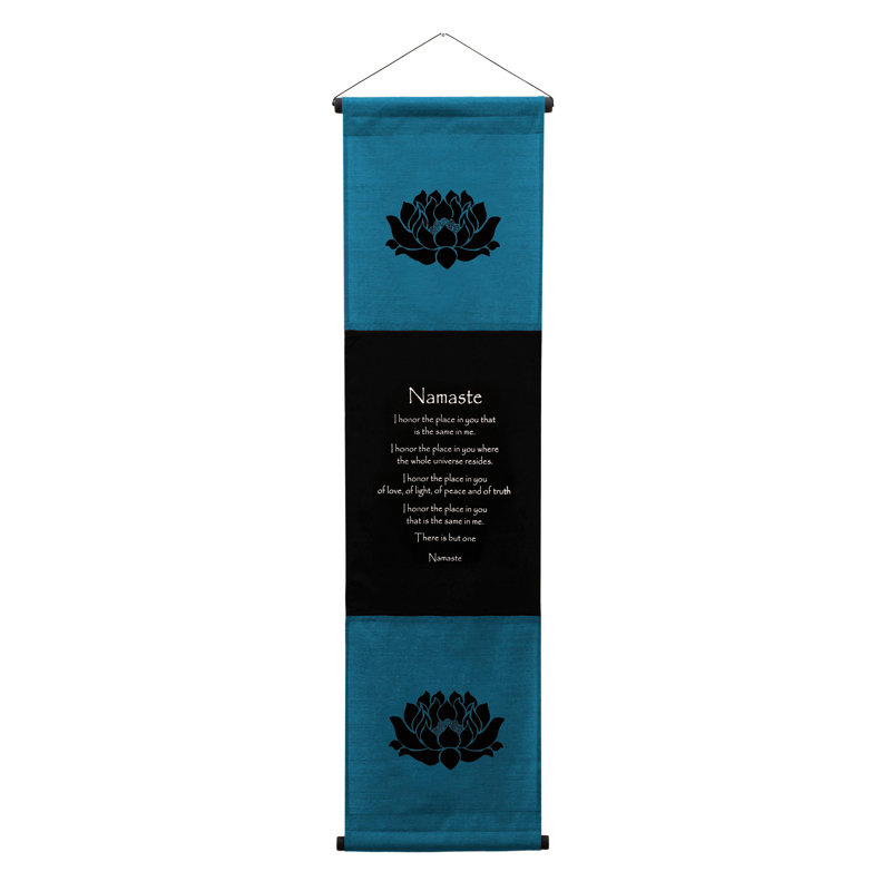 Suspension murale en coton Laklynn avec tringle incluse, Bleu
