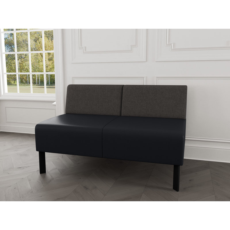 Causeuse sans accoudoirs Luxe Lounge, Acier noir, Fumée Archetype / noir Modena