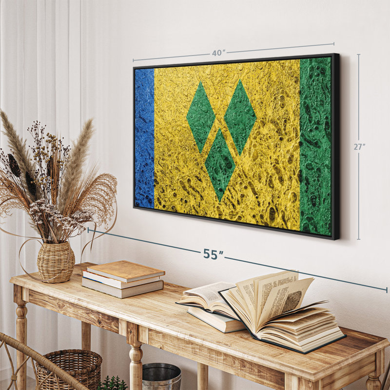 «Saint Vincent And The Grenadines Flag», reproduction sur toile, H 27 po x l 40 po