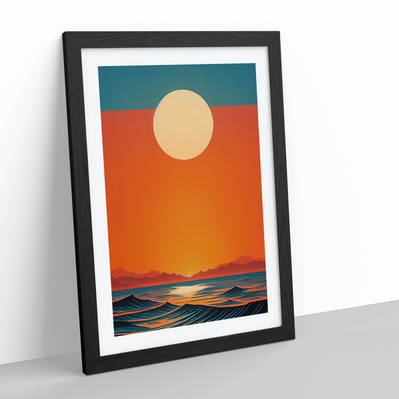 Wild Ocean Sunset Abstract Framed Print, Black Framed, 64cm H x 46cm W x 2cm D