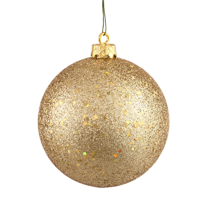 Décoration de boule décorative des Fêtes, Paillettes dorées, H 4,75 po x l 4,75 po x P 4,75 po