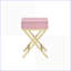 Table basse d'appoint rose et or avec tiroir de 13 po x 9 po - Économie d'espace pour le salon, base en métal durable