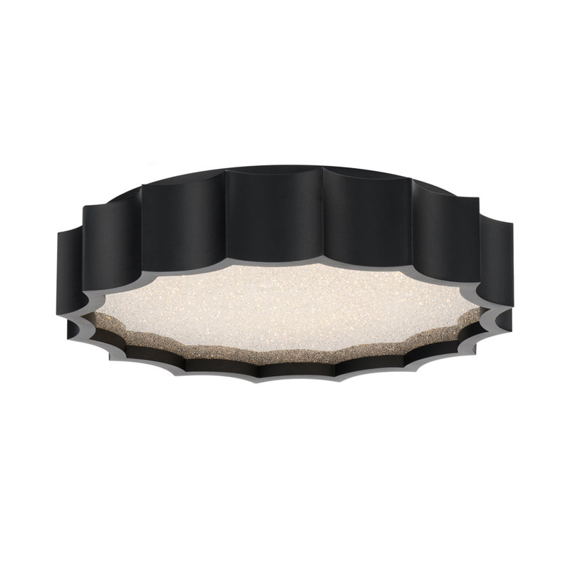 Tarte 1 Light Crystal LED Flush Mount, Black