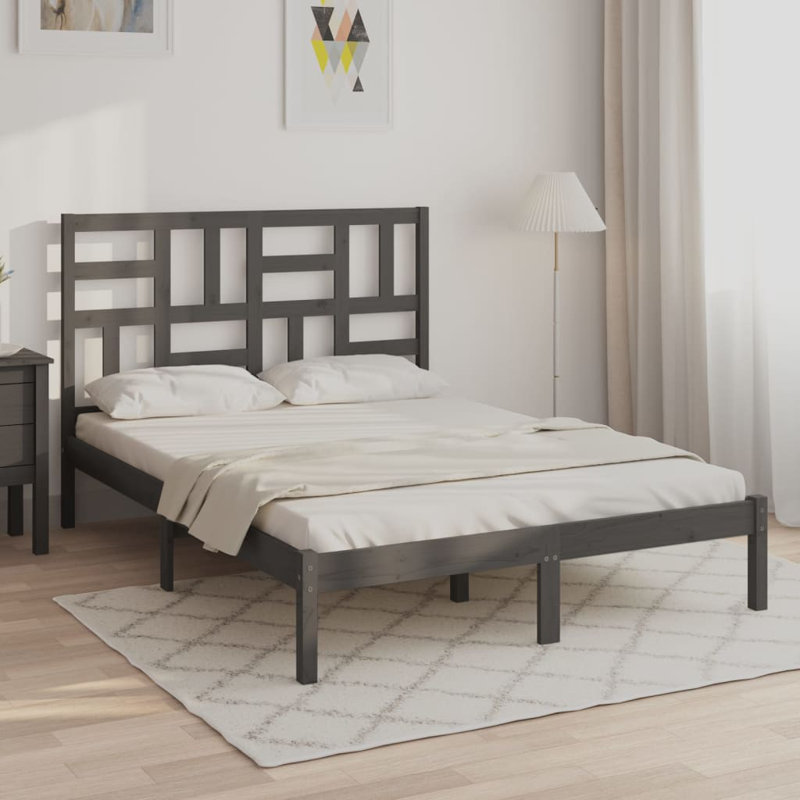 Bed Frame Solid Wood, natural, European Kingsize (160 x 200cm)