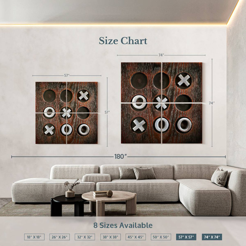 Tic Tac Toe Senne, H 57 po x l 57 po