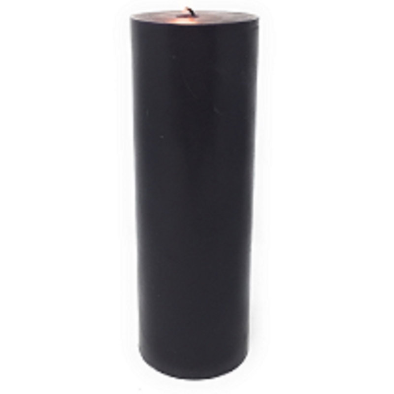 Unscented Pillar Candle, 9" H x 3" W x 3" D, Black