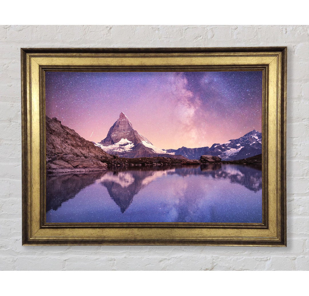 Mountains on the River Reflections Star - Einzelner Bilderrahmen Kunstdrucke