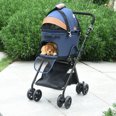 Stroller with Detachable Carrier -  Pawhut, D00-109BU