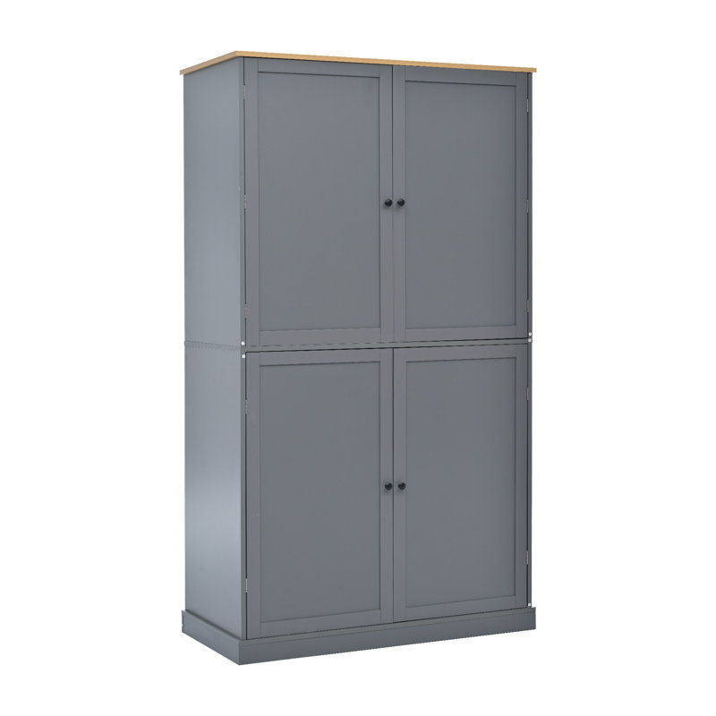 [Vidéo d'assemblage fournie] Armoire de rangement surdimensionnée de 40,2 x 20 x 71,3 pouces pour garde-manger grande capacité avec 2 tiroirs, 2 tablettes réglables, 8 tablettes de porte pour la cuisine, la salle à manger, gris Topmax