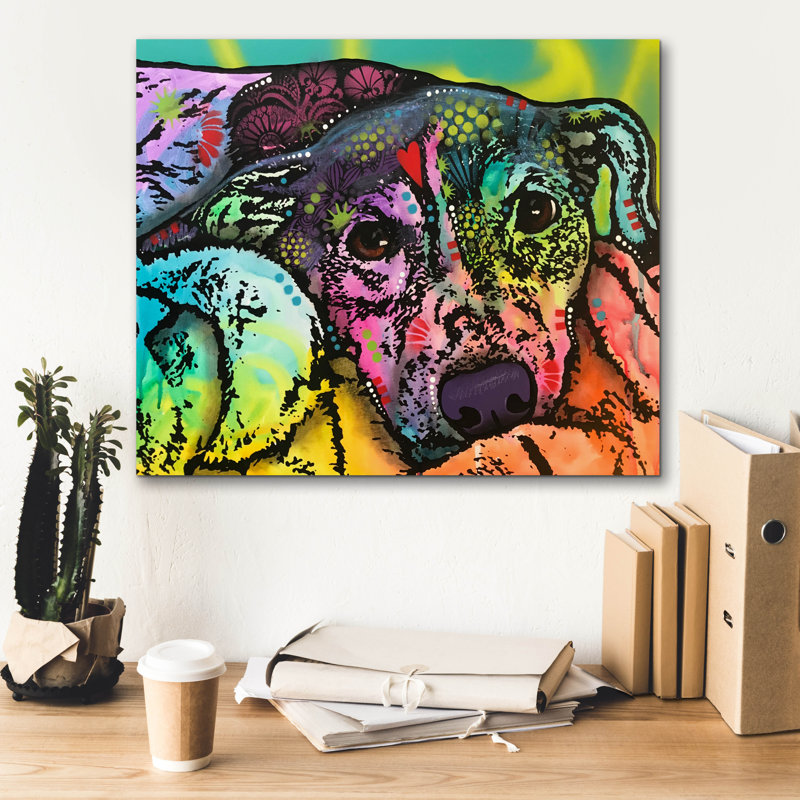 «Comfy Dog» par Dean Russo, H 20 po x l 24 po x P 0,75 po