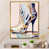 Toile avec cadre flottant or
