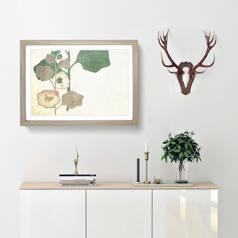 Floral Design by Ogata Korin - Framed Print, 27cm H x 36cm W x 2cm D, Oak Framed