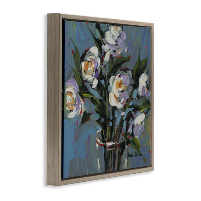 Florals That Make You Smile  Framed Floater Canvas Wall Art, design by JANE SLIVKA
