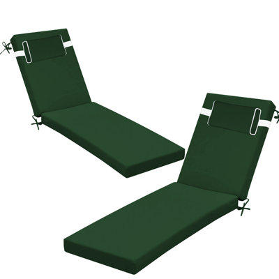 Coussin de méridienne d'extérieur 2PS toutes saisons, coussin de méridienne épais de 3 pouces avec appui-tête réglable, convient aux chaises de patio de 70 à 72 po, pour une utilisation intérieure / extérieure