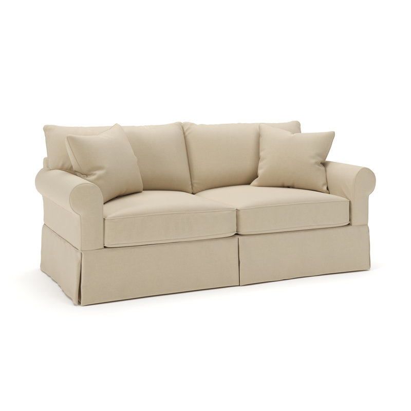 Amari 83" Slipcovered Sofa, Bayou Stone Canvas