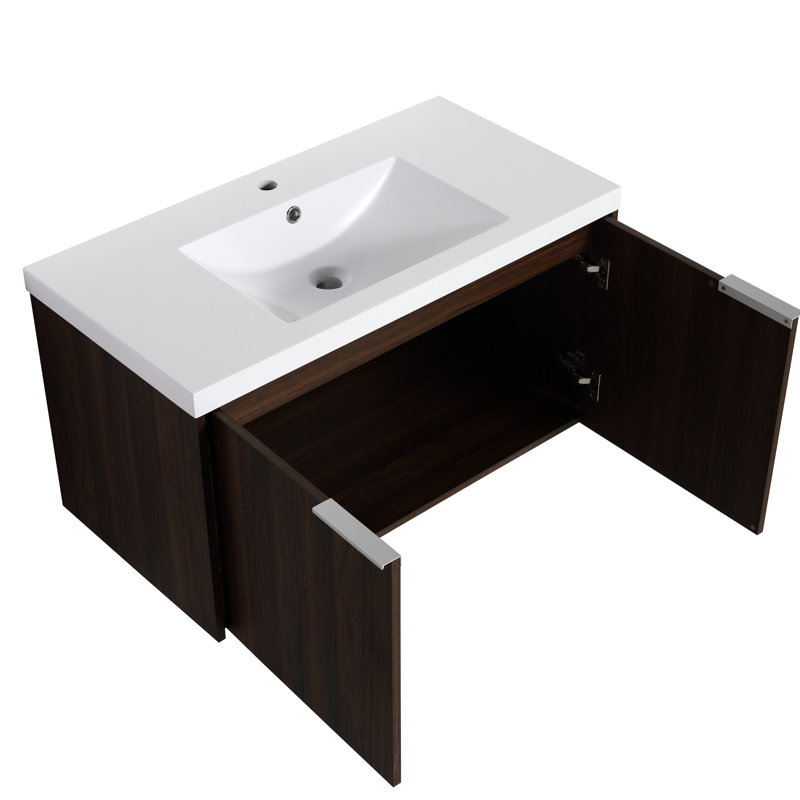 Meuble-lavabo 84 po avec lavabo, eau et armoire de rangement moderne 84 po