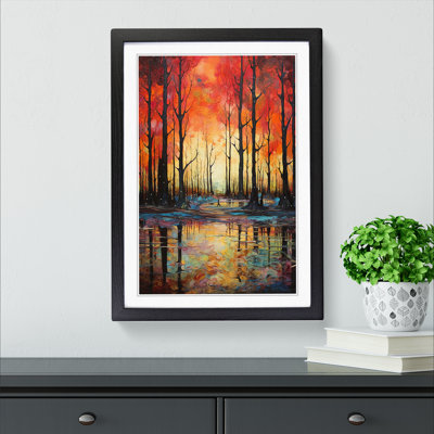 Spring Forest Expressionism - Single Picture Frame Print on Wood