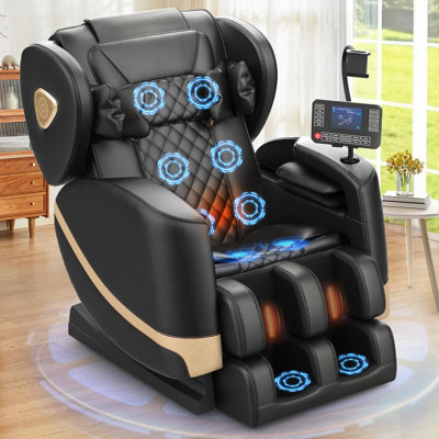 Zero Gravity Full Body Massage Chair with Air Pressure, Heated Foot & Leg Massager, Bluetooth Audio