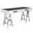 Chau Adjustable Glass Top Metal Base Writing Desk