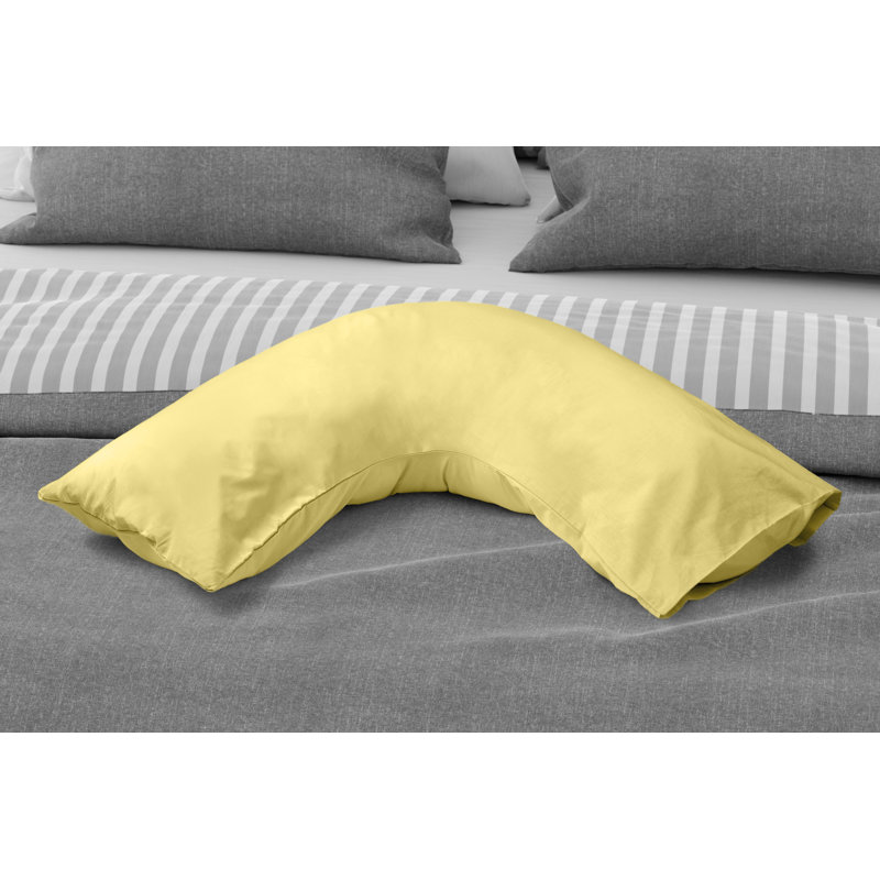 Percale 180 Thread Count Plain Cotton/Polyester Pillowcase, Lemon