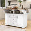Kitchen Cart with Dual Drop Leaf, Rolling Design, Power Outlet and Ample Storage on 5 Wheels-563098241