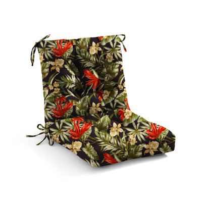  Outdoor Chair Cushion Tufted Seat & Back Cushion With Ties 40X21x4 Inch Waterproof UV Fade Resistant Replacement Cushion For Patio Garden Furniture,Floral