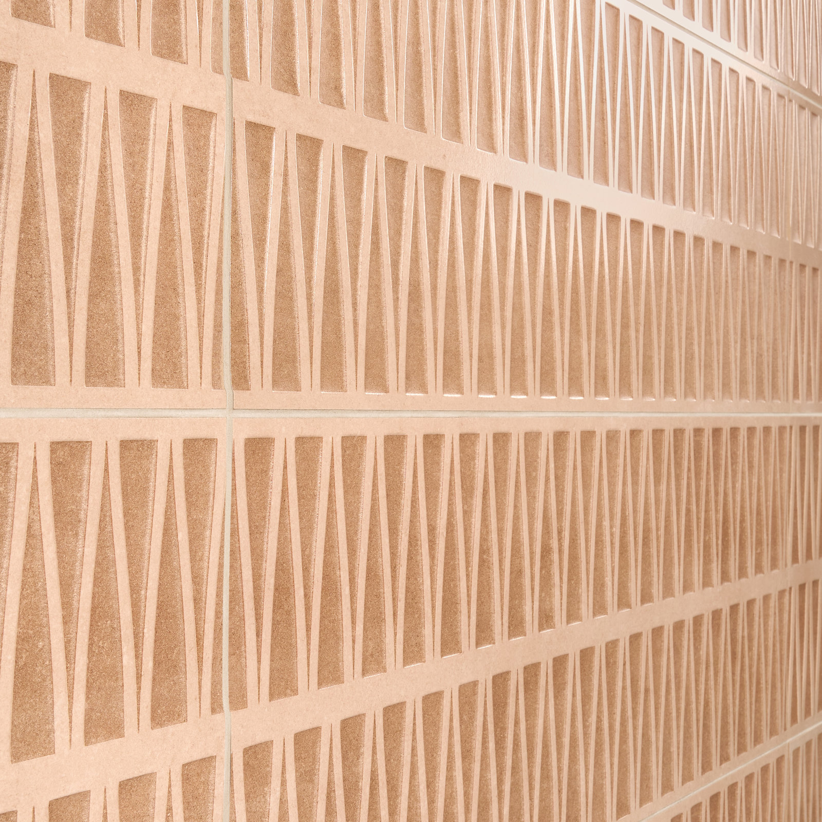 Vista Deco 12" x 35" Ceramic Wall Tile, Deco Terracotta