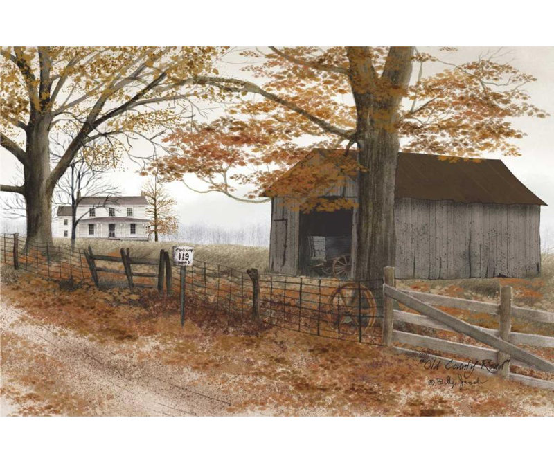 «August Grove® Jacobs», art sur toile tendue par Billy Gallery: Old Country Road, H 13 po x l 18 po